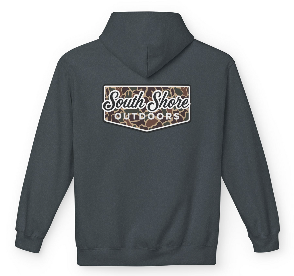Duck Camo Patch Hoodie | Dark Heather