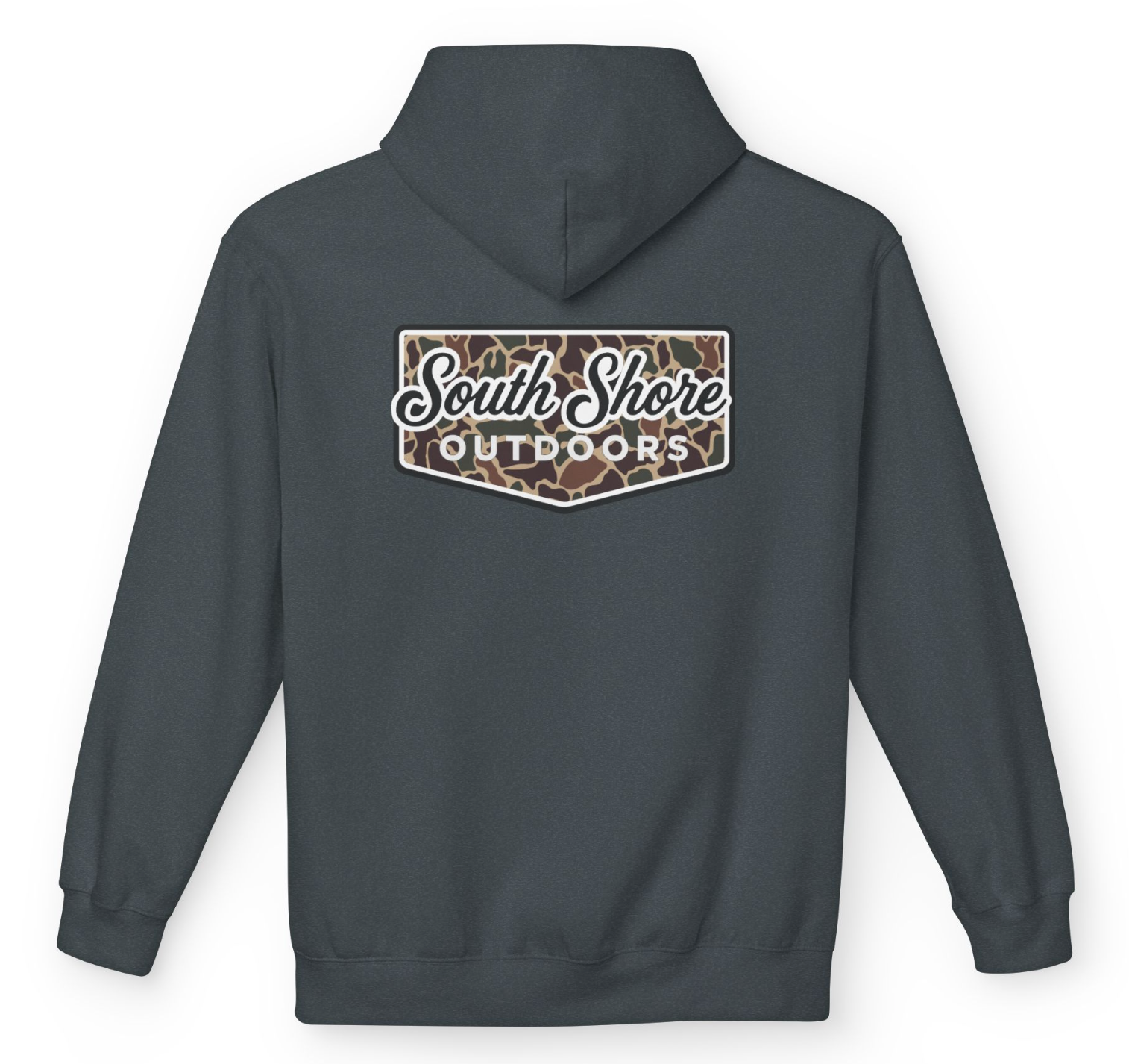 Duck Camo Patch Hoodie | Dark Heather