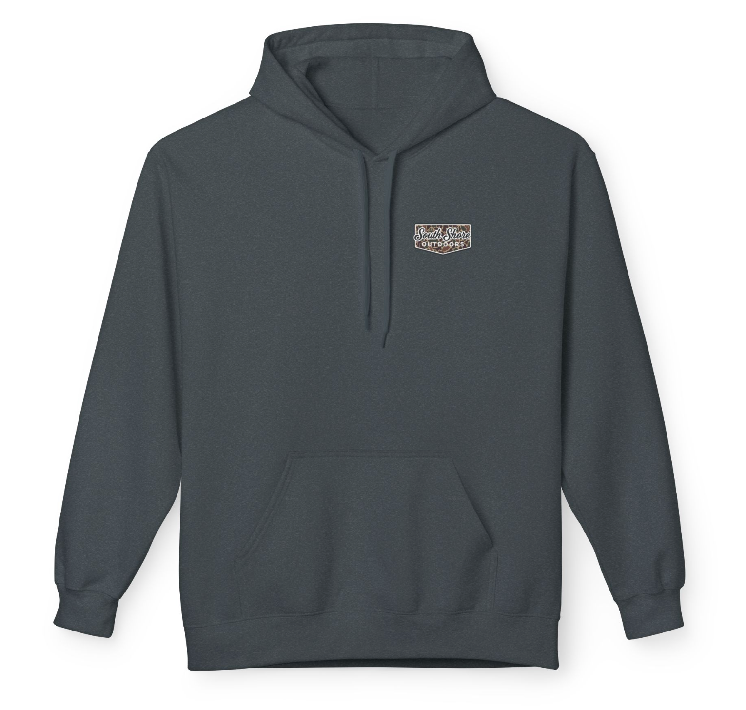 Duck Camo Patch Hoodie | Dark Heather